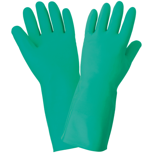Unlined 12-Mil Green Nitrile Raised Diamond Pattern Grip Unsupported Glove Size 9(L) 12 Pair, #515-9(L)