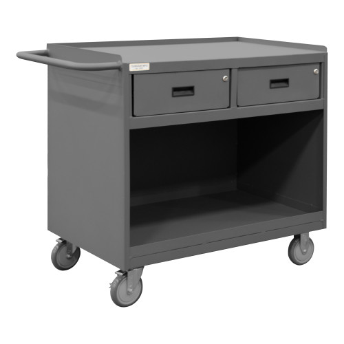 Durham Mfg Heavy-Duty Steel Mobile Bench Cabinet, Lip Down, 2 Drawer, No Doors, 24-1/4"W x 42-1/8"D x 36-3/8"H, Gray, DM-3117-95 (1/Ea) Durham Mfg Heavy-Duty Steel Mobile Bench Cabinet, Lip Down, 2 Drawer, No Doors, 24-1/4"W x 42-1/8"D x 36-3/8"H, Gray, DM-3117-95 (1/Ea)