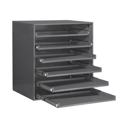 6 Large Bearing Drawer Slide Rack Compartment, for Large Scoop Compartment Boxes, 6 Compartments, 20-5/16"W x 15-15/16"D x 21-7/8"H, Gray, DM-321B-95 (1/Ea)