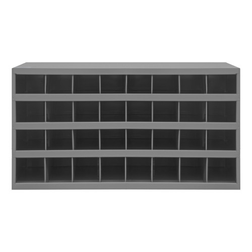 Durham Mfg 32 Opening Bins, 9" Deep, 33-7/8"W x 8-1/2"D x 19-2/7"H, Gray, DM-344-95 (1/Ea)