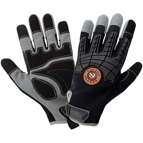 Hot Rod Glove Premium Synthetic Leather Palm Performance Mechanics Style Glove with Impact Protection and a Mesh Back- Size 10(XL) 12 Pair, #HR8200-10(XL)