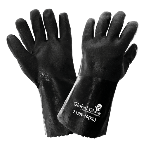 Jersey Liner Double-Coated with Black PVC 12-Inch Chemical Handling Glove- Size 10(XL) 12 Pair, #712R-10(XL) Jersey Liner Double-Coated with Black PVC 12-Inch Chemical Handling Glove- Size 10(XL) 12 Pair, #712R-10(XL)