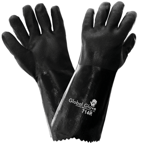 Jersey Liner Double-Coated with Black PVC 14-Inch Chemical Handling Glove Size 10(XL) 12 Pair, #714R-10(XL) Jersey Liner Double-Coated with Black PVC 14-Inch Chemical Handling Glove Size 10(XL) 12 Pair, #714R-10(XL)