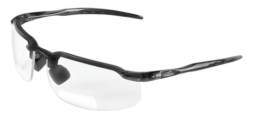 Swordfish Clear 2.5 Diopter Reader Style Lens, Matte Black Frame Safety Glasses- 12 Pair, #BH106125