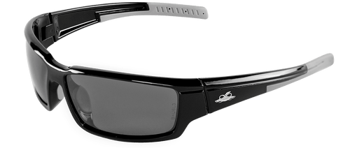 Maki Silver Mirror Polarized Lens, Shiny Black Frame Safety Glasses- 1 Pair, #BH145712
