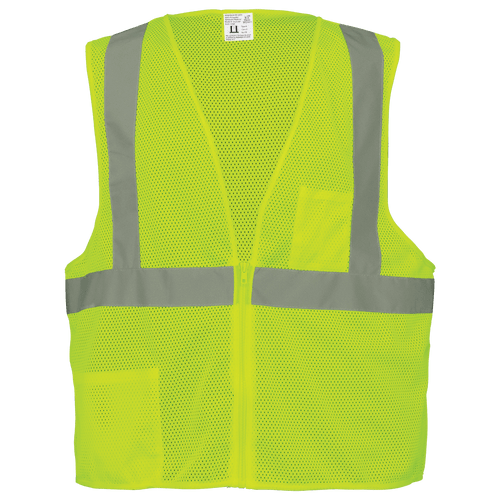 FrogWear HV High-Visibility Lightweight Mesh Polyester Safety Vest- Size Large, #GLO-001-L