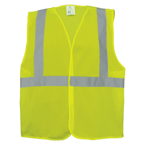 FrogWear HV High-Visibility Lightweight Mesh Polyester Safety Vest- Medium, #GLO-001VE-M
