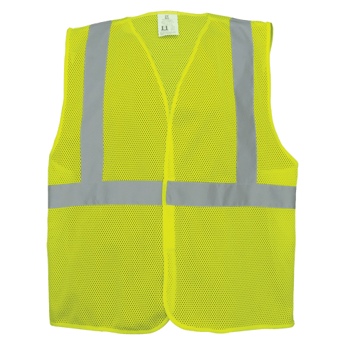 FrogWear HV High-Visibility Lightweight Mesh Polyester Safety Vest- 2XL, #GLO-001VE-2XL