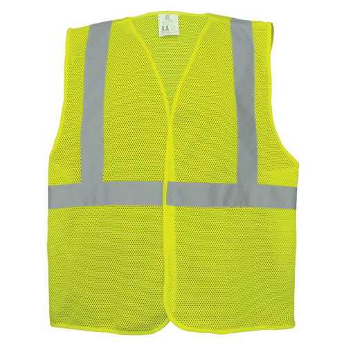 FrogWear HV High-Visibility Lightweight Mesh Polyester Safety Vest- 4XL, #GLO-001VE-4XL