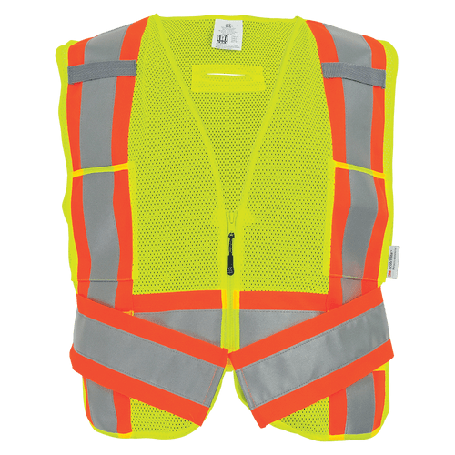 FrogWear HV High-Visibility Mesh Polyester Adjustable Vest- 2XL-4XL, #GLO-002ADJ-2XL-4XL