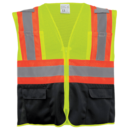 FrogWear HV Mesh Polyester Surveyors Safety Vest- 4XL, #GLO-0036-4XL