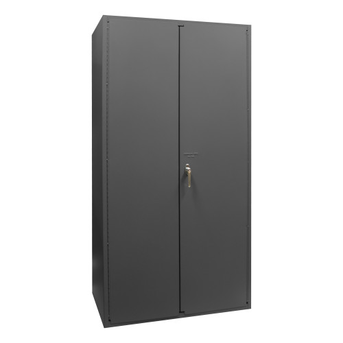 Durham Mfg Heavy-Duty Steel Customizable Cabinet, 14 Gauge, Louvered Panel Door Type, 2 Doors, 36"W x 24"D x 72"H, Gray, DM-3501-BDLP-95 (1/Ea)