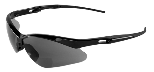Spearfish Smoke Performance Fog Technology 2.5 Diopter Reader Style Lens, Shiny Black Frame Safety Glasses- 12 Pair, #BH225325PFT