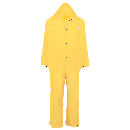 Three-Piece Yellow PVC Rain Suit- Size Small, #RSP810-S