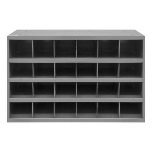 Durham Mfg Heavy-Duty Steel 24 Opening Bin Shelf, 12" Deep, 33-7/8"W x 12"D x 24"H, Gray, DM-356-95 (1/Ea)