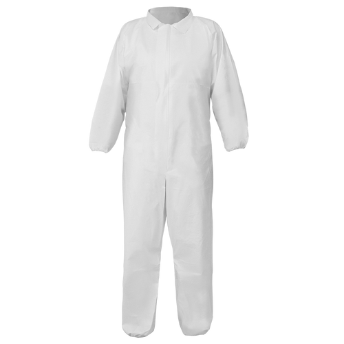 FrogWear Premium Microporous PE Film-Laminated Coveralls with Collar- Large 25 ct., #NW-COV630-L