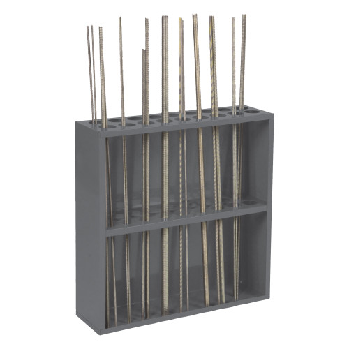 Durham Mfg Heavy-Duty Steel Threaded Rod Rack, 18 Holes, 24-1/8"W x 6-7/8"D x 24"H, Gray, DM-367-95 (1/Ea)