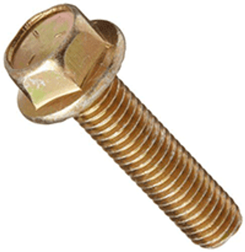 5/16"-18 x 7/8" Grade 5 Serrated Hex Flange Machine Bolt, Indented, Zinc Yellow (1,800/Pkg.)