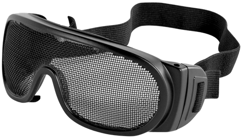 Wire Mesh Lens, Matte Black Frame Safety Goggles - 12 Pair, #BH2962