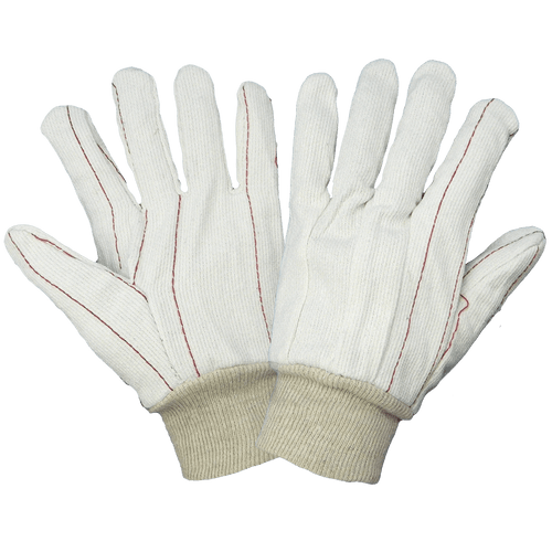 Bleached White Cotton Corded Glove- 144 Pair, #C18C