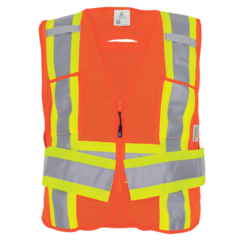 FrogWear HV High-Visibility Orange Lightweight Mesh Polyester Adjustable Vest Size Medium-XL, #GLO-005ADJ-M-XL