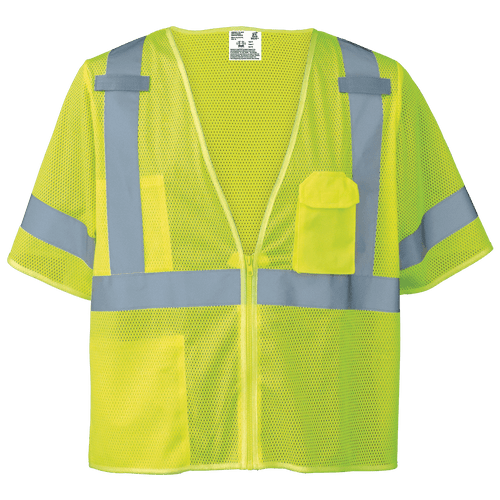 FrogWear HV Self-Extinguishing High-Visibility Short-Sleeved Vest Size Large, #GLO-011FR-L
