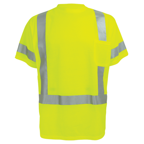 FrogWear HV Self-Wicking High-Visibility Yellow/Green Short-Sleeved Shirt with Reflective Size Large, #GLO-018-L