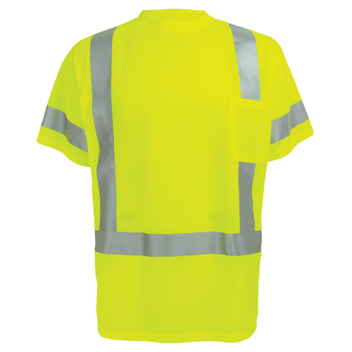 FrogWear HV Self-Wicking High-Visibility Yellow/Green Short-Sleeved Shirt with Reflective Size 4XL, #GLO-018-4XL