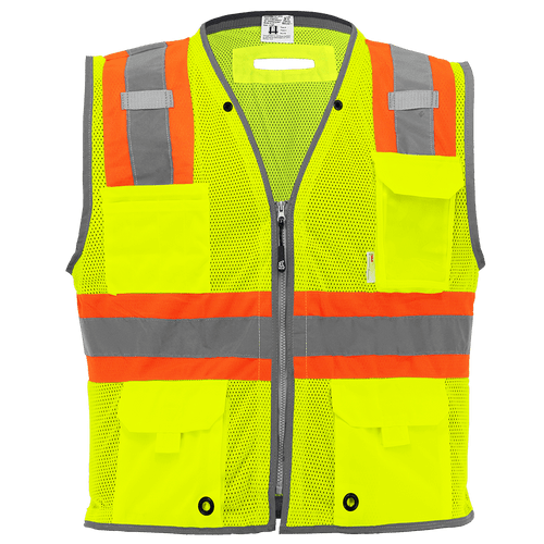 FrogWear HV Mesh Polyester Surveyors Safety Vest Size Extra Large, #GLO-067-XL