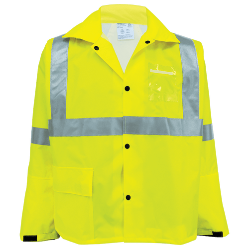 FrogWear HV High-Visibility Self-Extinguishing Yellow/Green Rain Jacket Size 4XL, #GLO-1400-4XL FrogWear HV High-Visibility Self-Extinguishing Yellow/Green Rain Jacket Size 4XL, #GLO-1400-4XL