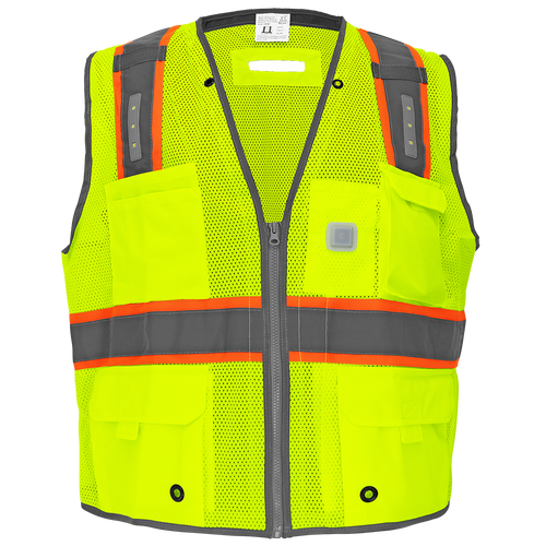 FrogWear HV Premium Surveyors LED Safety Vest Size Medium, #GLO-15LED-M