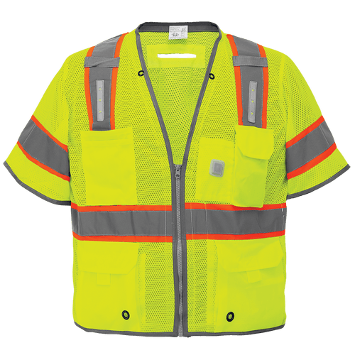 FrogWear HV Premium Surveyors LED Safety Vest with Sleeves Size 2XL, #GLO-315LED-2XL