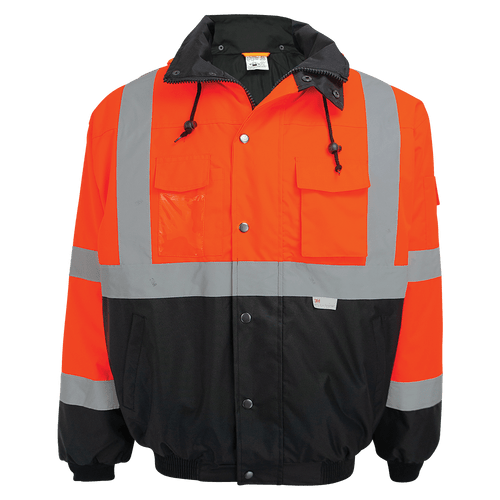 FrogWear HV High-Visibility Orange Winter Bomber Jacket Size Large, #GLO-EB4-L