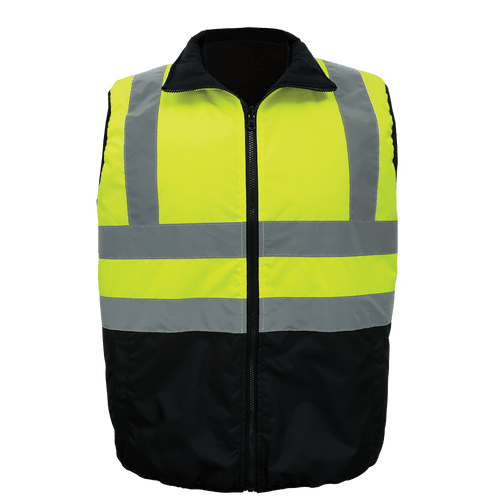 FrogWear HV Reversible Insulated Safety Vest Size Extra Large, #GLO-V1-XL