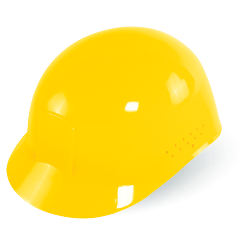 Bullhead Safety Head Protection Yellow Vented Bump Cap With Four-Point Slide Lock Suspension- 10 Count, #HH-BC1-Y