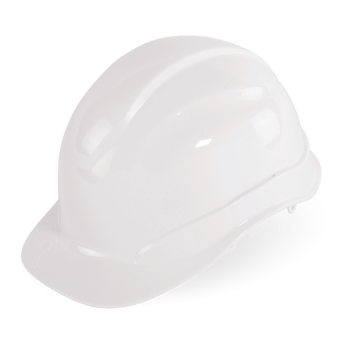 Bullhead Safety Head Protection White Unvented Cap Style Hard Hat With Six-Point Slide Lock Suspension 6/Pkg., #HH-C1-W