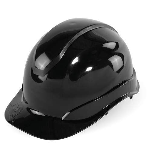 Bullhead Safety Head Protection Black Unvented Cap Style Hard Hat With Six-Point Ratchet Suspension 6/Pkg., #HH-C2-K