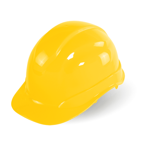Bullhead Safety Head Protection Yellow Unvented Cap Style Hard Hat With Six-Point Ratchet Suspension 6/Pkg., #HH-C2-Y