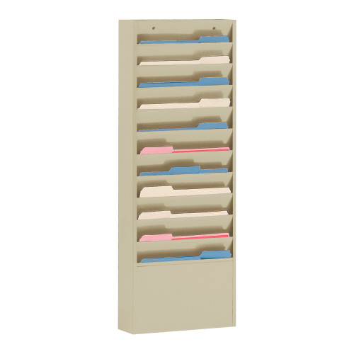 Durham Mfg Literature Rack, 11 Large Pockets, Tan, 13-1/4"W x 4-1/8"D x 36"H, DM-405-75 (1/Ea)