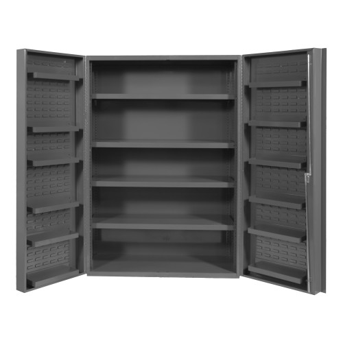 Durham Mfg Heavy-Duty Steel Cabinet, 14 Gauge, 2 Adjustable Shelves, 2 Doors, 36"W x 24"D x 72"H, Gray, DM-DC-DC36-4S12DS-95 (1/Ea)