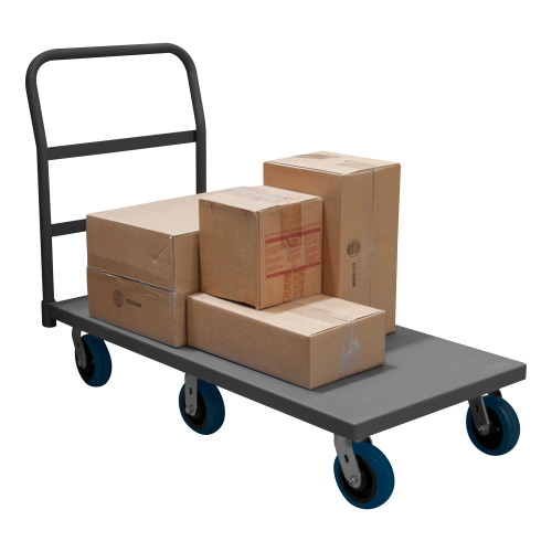 Durham Mfg Platform Truck, 6 Casters, 3600 lbs. Capacity, 24-3/8"W x 63-5/8"D x 36-1/4"H, Gray, DM-EPT6W24606PU95 (1/Ea) Durham Mfg Platform Truck, 6 Casters, 3600 lbs. Capacity, 24-3/8"W x 63-5/8"D x 36-1/4"H, Gray, DM-EPT6W24606PU95 (1/Ea)