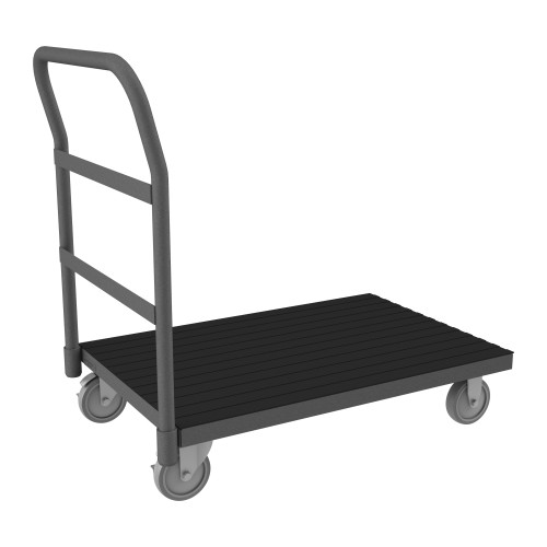 Durham Mfg Platform Truck, Non-Slip Mat, 1400 lbs. Capacity, 24-3/8"W x 51-5/8"D x 34-7/8"H, Gray, DM-EPTRM24485PU95 (1/Ea)