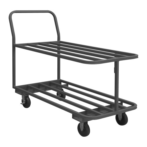 Durham Mfg Platform Truck, Flat Bar, 1400 lbs. Capacity, 2 Shelves, 24"W x 51-7/8"D x 41"H, Gray, DM-EPTT244825PO95 (1/Ea) Durham Mfg Platform Truck, Flat Bar, 1400 lbs. Capacity, 2 Shelves, 24"W x 51-7/8"D x 41"H, Gray, DM-EPTT244825PO95 (1/Ea)