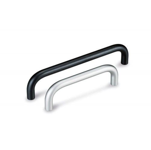 Round Handles, Aluminum, Black Anodize, 5/16" D, #8-32 Thread, 2" Length, 1" Leg Height (10/Pkg.)