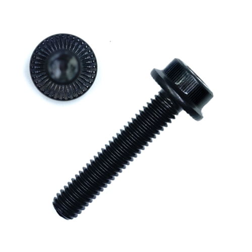 M10-1.50 x 16 mm Rib Lock RIB Class 12.9 Serrated Flange Socket Head Cap Screws, Furnace Black (200/Pkg.)