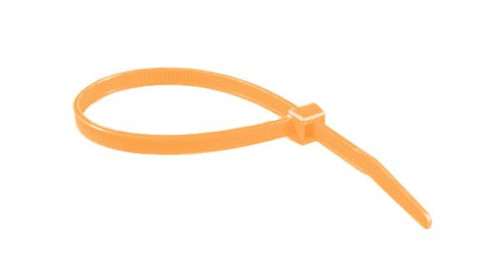 4.1" Colored Cable Ties 18 lb. - Fluorescent Orange (100/Bag)
