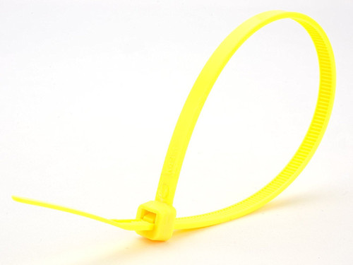 8.6" Colored Cable Ties 40 lb. - Fluorescent Yellow (100/Bag)