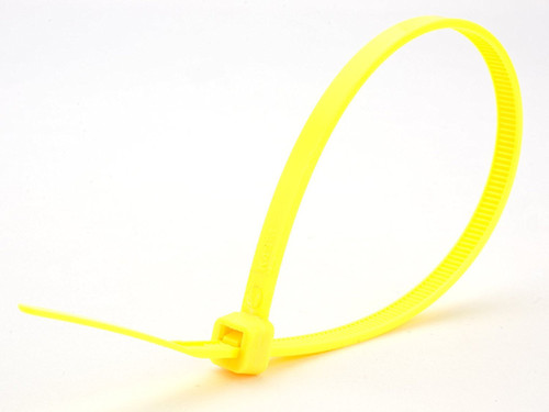 7.3" Colored Cable Ties 50 lb. - Fluorescent Yellow (100/Bag)