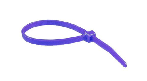 11.1" Colored Cable Ties 50 lb. - Purple (100/Bag)