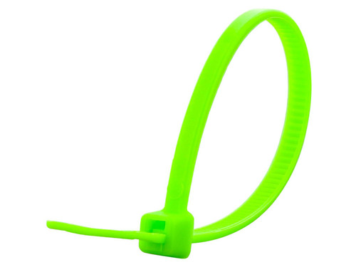 11.1" Colored Cable Ties 50 lb. - Fluorescent Green (100/Bag)